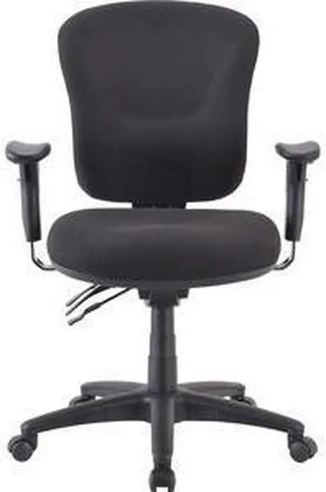 Alt view image 12 of 15 - Lorell Mid-back Task Chair 26-3/4"x26"x39-1/4"-42" Black 66128