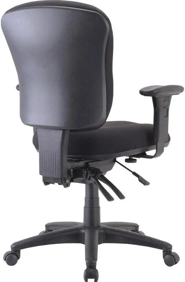 Alt view image 13 of 15 - Lorell Mid-back Task Chair 26-3/4"x26"x39-1/4"-42" Black 66128