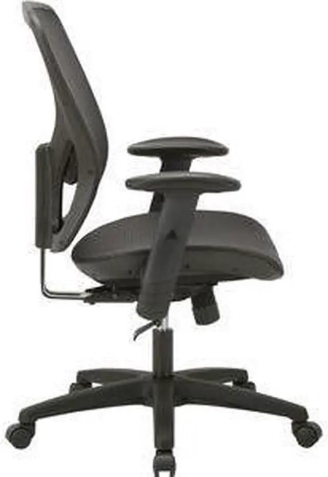 Alt view image 12 of 13 - Lorell SOHO Mesh Mid-Back Task Chair - Fabric Seat - Mesh Back - 5-star Base - Black - 27.8" Width x 27" Depth x 42.9" H