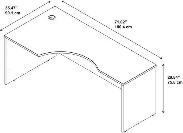 Alt view image 5 of 5 - Bush Business Furniture Series C 72W Left Handed Corner Desk, Mocha Cherry