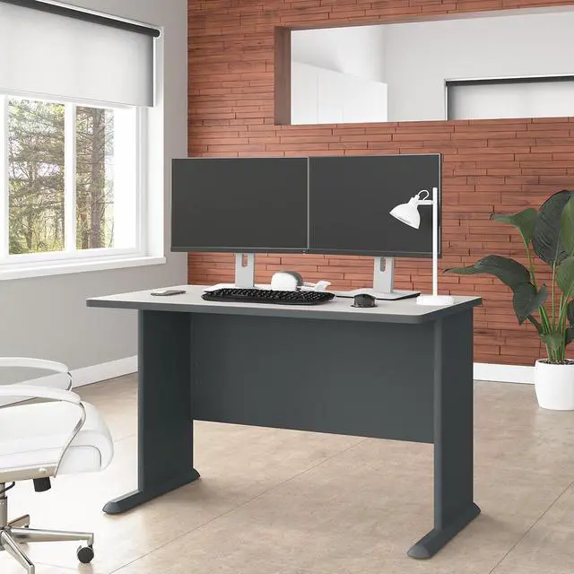 Alt view image 2 of 5 - Bush Business Furniture Series A 48W Desk, Slate/White Spectrum