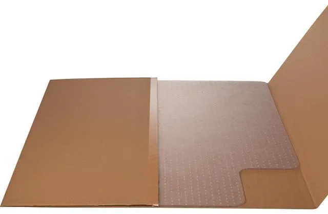 Alt view image 10 of 12 - Lorell Economy Chairmat Low Pile Std. Lip 19"x10" 36"x48" Clear 02156