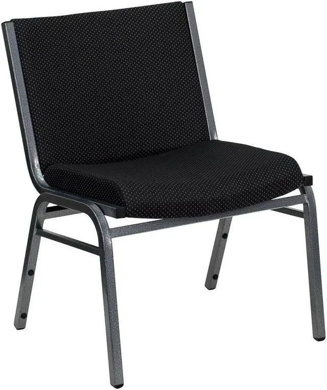 Alt view image 19 of 20 - Flash Furniture XU-60555-BK-GG Hercules Series 1000-Pound Big/Tall Extra Wide Black Fabric Stack Chair, Silver Vein
