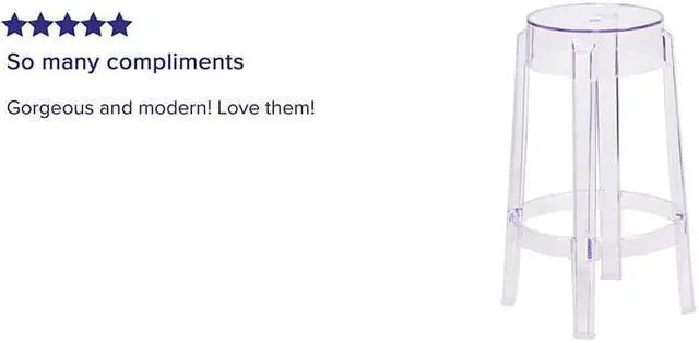 Alt view image 5 of 15 - 25.75'' High Transparent Counter Height Stool