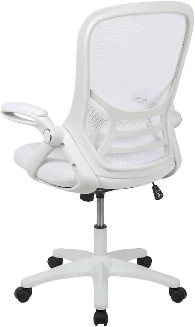 Alt view image 12 of 20 - Flash Furniture Porter Ergonomic Mesh Swivel High Back Office Chair White/White (HL00161WHWH)