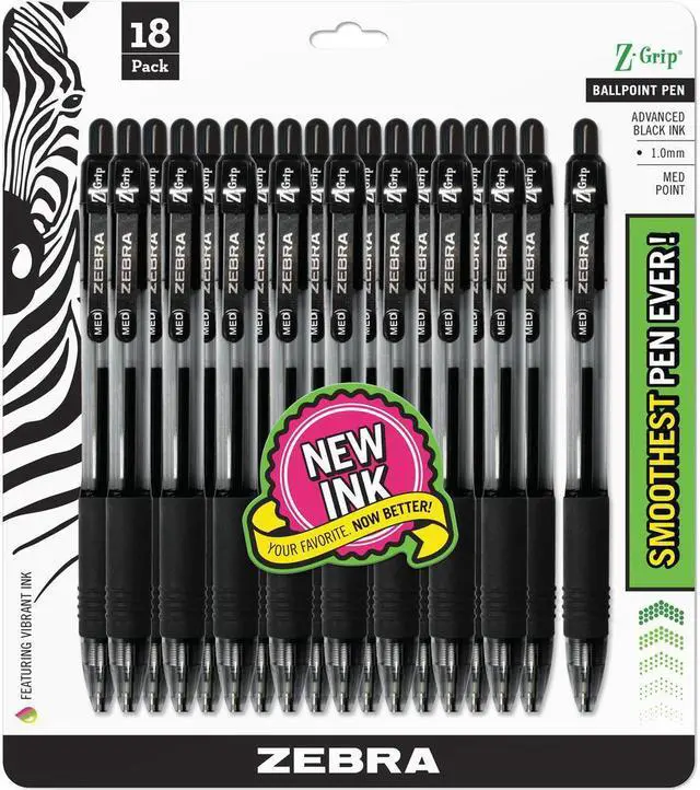 Alt view image 10 of 16 - Z-Grip Retractable Ballpoint Pen 1.0Mm 18/Pkg-Black