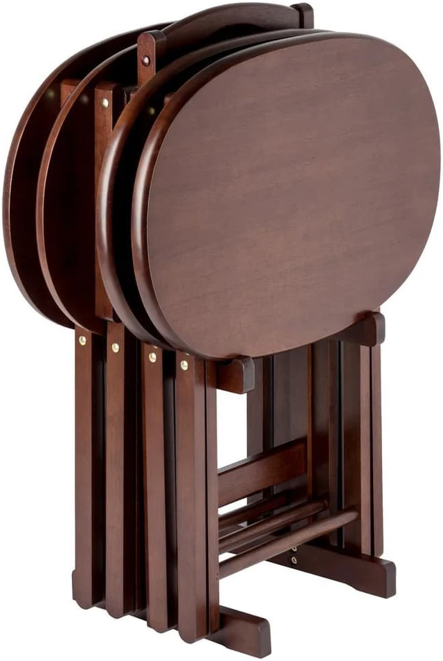 Alt view image 7 of 10 - Nathan 5-Pc Snack Table Set, Cappuccino