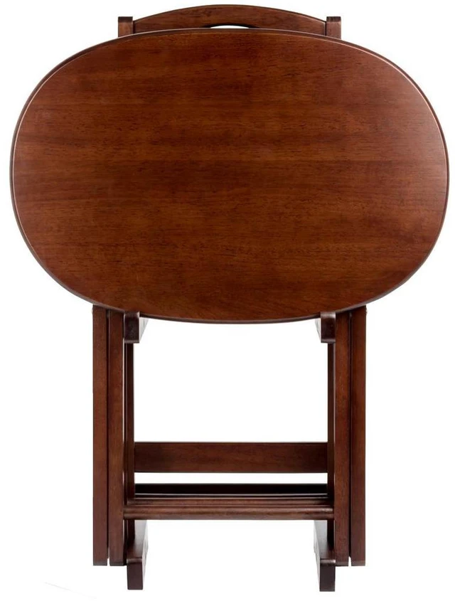 Alt view image 8 of 10 - Nathan 5-Pc Snack Table Set, Cappuccino