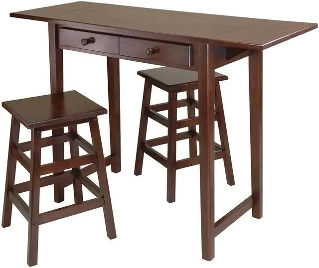 Alt view image 11 of 12 - Mercer Double Drop Leaf Table with 2 Stools