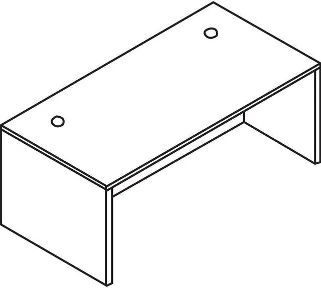 Alt view image 11 of 18 - Lorell Rectangular Desk Shell 47"x29-1/2"x29-1/2" Mahogany 69902