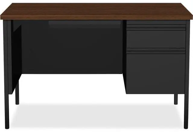 Alt view image 6 of 11 - Lorell Right Single Ped. Desk RH 48"x30"x29-1/2" Black Walnut 66902