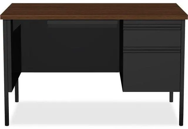 Alt view image 7 of 11 - Lorell Right Single Ped. Desk RH 48"x30"x29-1/2" Black Walnut 66902