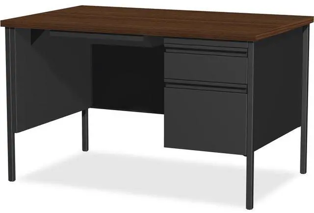 Alt view image 8 of 11 - Lorell Right Single Ped. Desk RH 48"x30"x29-1/2" Black Walnut 66902