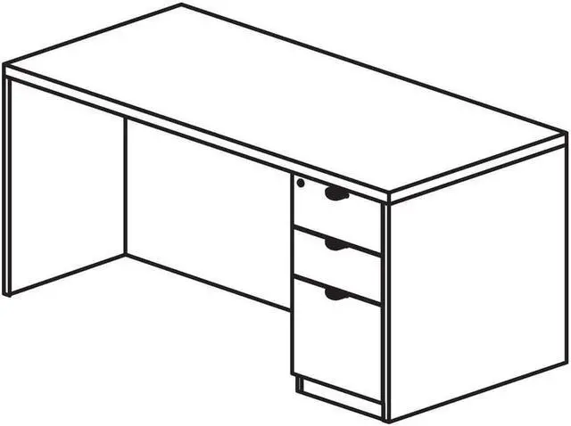 Alt view image 7 of 7 - Lorell Prominence Pedestal Desk PD3060RSPMY