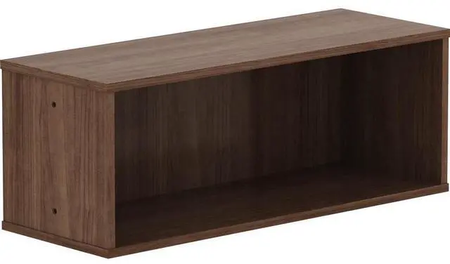 Alt view image 11 of 15 - Lorell Panel System Open Storage Cabinet - 18.1" Height x 31.5" Width x 15.8" Depth - Walnut - Laminate - 1Each LLR90280