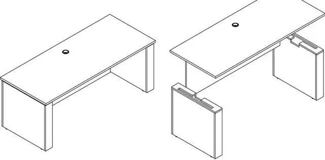 Alt view image 6 of 8 - Lorell Essentials 72" Sit-to-Stand Desk Shell