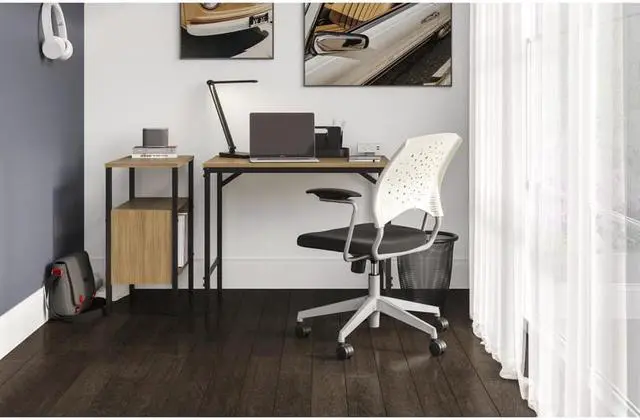 Alt view image 13 of 16 - Safco Simple Study Desk, 30.5" x 23.2" x 29.5", Walnut (SAF5273BLWL)