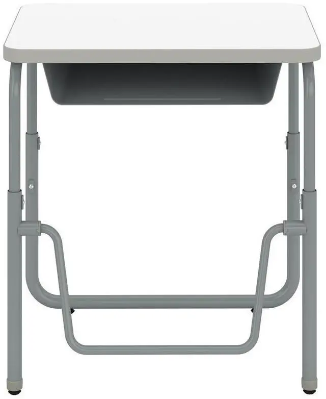 Alt view image 8 of 10 - Safco 1222DE AlphaBetter 2.0 Height-Adjustable Student Desk with Pendulum Bar and Book Box - 27.75 x 19.75 x 22 to 30 - Dry Erase