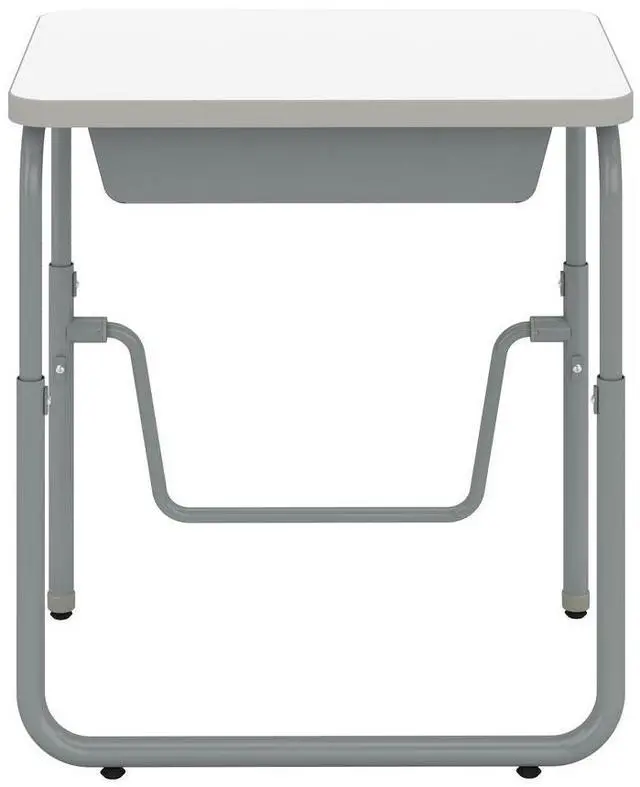 Alt view image 9 of 10 - Safco 1222DE AlphaBetter 2.0 Height-Adjustable Student Desk with Pendulum Bar and Book Box - 27.75 x 19.75 x 22 to 30 - Dry Erase