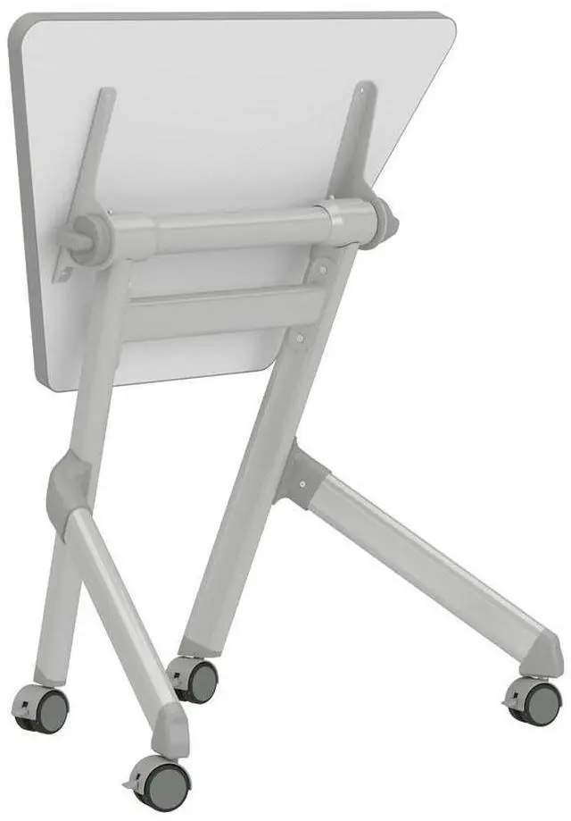 Alt view image 5 of 7 - Safco 1226DE Learn Nesting Trapezoid Desk - 32.83" x 22.25" to 29.5" - White/Silver