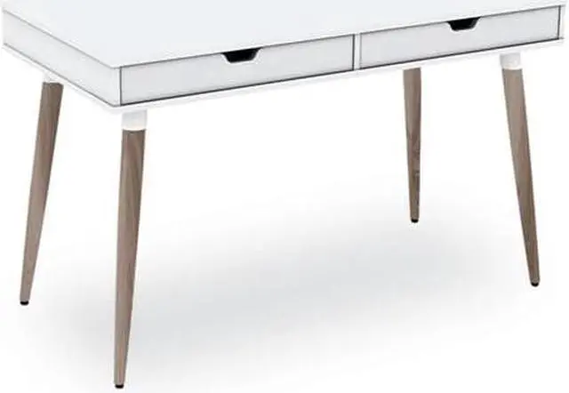Main image of Scandinavian Writing Desk, 47.24" x 23.62" x 29.53", White/Beigewood