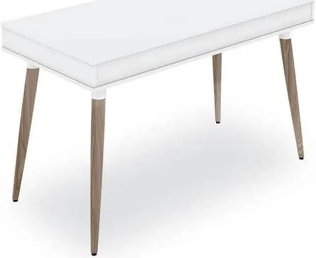Alt view image 2 of 6 - Scandinavian Writing Desk, 47.24" x 23.62" x 29.53", White/Beigewood