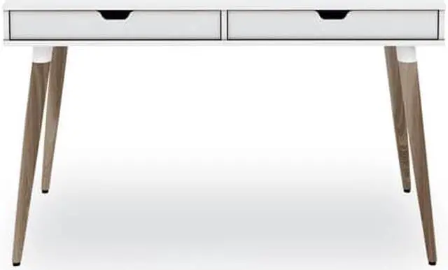 Alt view image 4 of 6 - Scandinavian Writing Desk, 47.24" x 23.62" x 29.53", White/Beigewood
