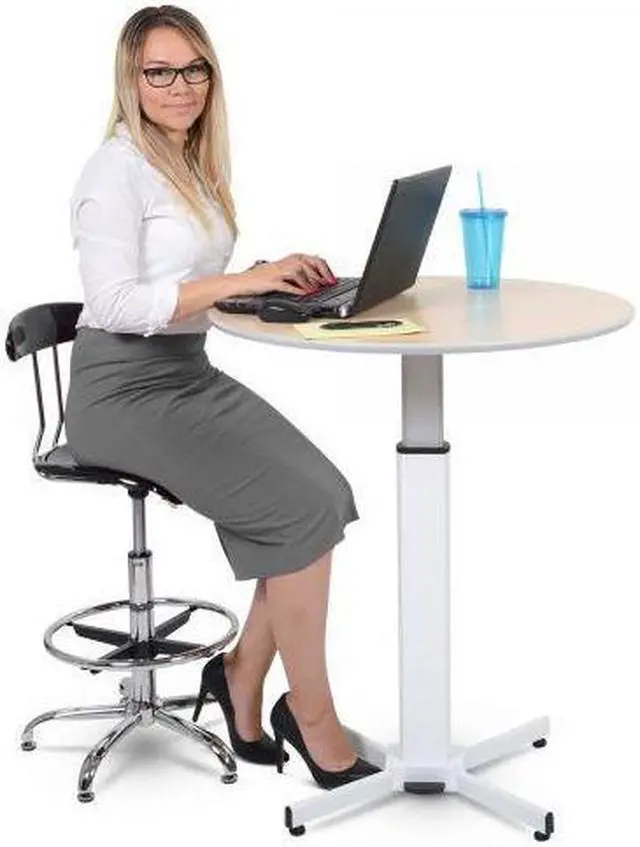 Alt view image 15 of 18 - Luxor Pneumatic Adjustable Multi-Functional Round Pedestal Table
