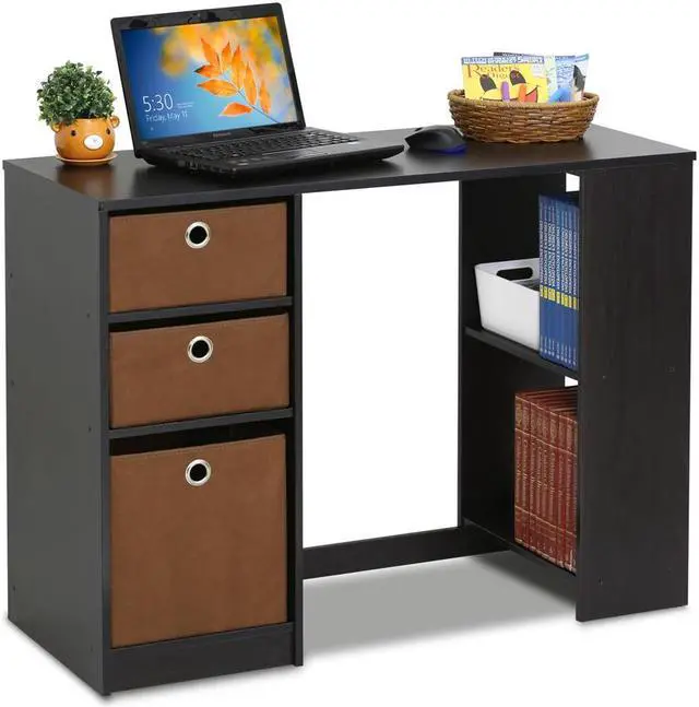 Alt view image 4 of 6 - Furinno 15110 JAYA Modern Computer Study Desk, Espresso