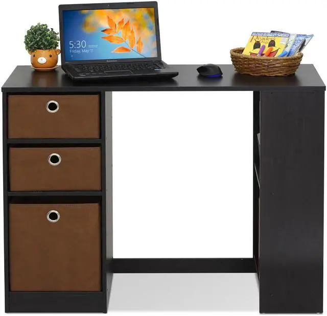 Alt view image 5 of 6 - Furinno 15110 JAYA Modern Computer Study Desk, Espresso