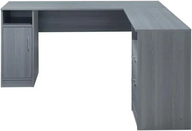 Alt view image 9 of 12 - Techni Mobili Functional L-Shape Desk with Storage, Grey