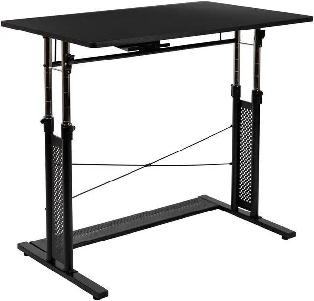 Alt view image 17 of 20 - Flash Furniture 39" Desk Office Bundle Set Black (BLNNAN21CPX5LBK)