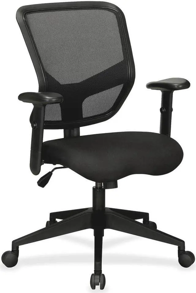 Alt view image 6 of 8 - Lorell Exec Mid-Back Chair 26-1/2"x28"x25-3/4" BK 84565
