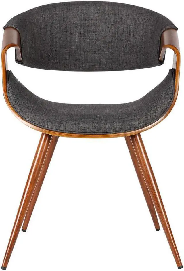 Alt view image 9 of 12 - Armen Living Butterfly Mid-Century Dining Chair in Walnut & Charcoal