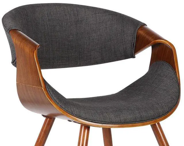Alt view image 12 of 12 - Armen Living Butterfly Mid-Century Dining Chair in Walnut & Charcoal