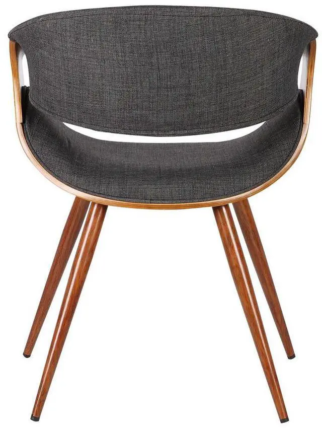 Alt view image 11 of 12 - Armen Living Butterfly Mid-Century Dining Chair in Walnut & Charcoal