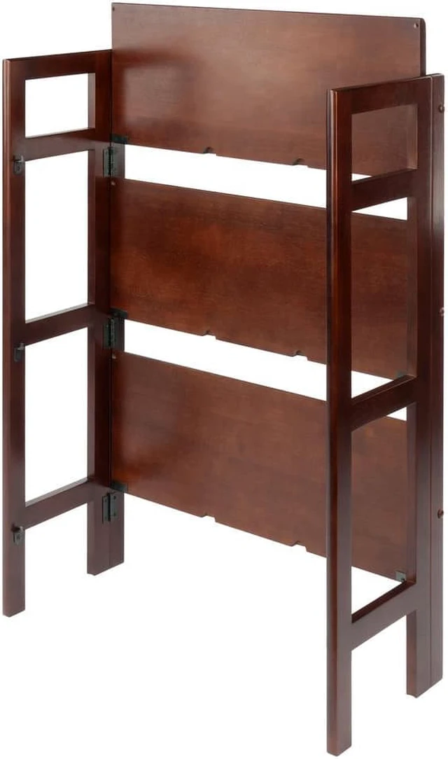 Alt view image 10 of 17 - Winsome Trading Inc 94896 3 Tier Walnut Stackable Folding Book Shelf