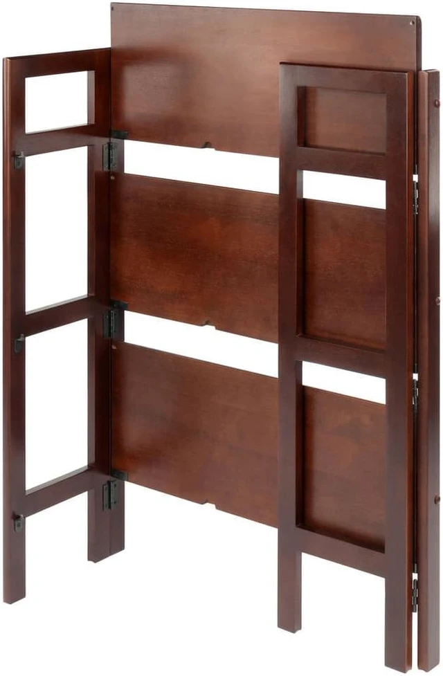 Alt view image 11 of 17 - Winsome Trading Inc 94896 3 Tier Walnut Stackable Folding Book Shelf