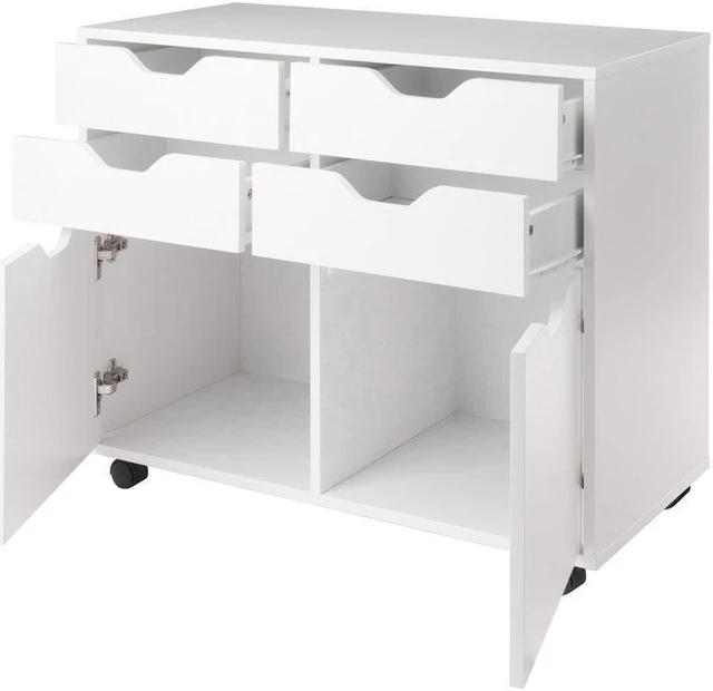 Alt view image 8 of 11 - Halifax Wide 2-Door Storage Cabinet, 4-Drawer, White