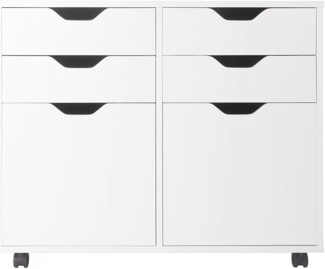 Alt view image 9 of 11 - Halifax Wide 2-Door Storage Cabinet, 4-Drawer, White