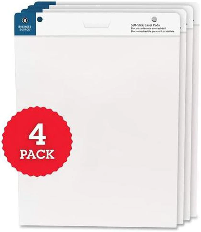 Alt view image 2 of 9 - Business Source Self-Stick Easel Pads 25"x30" 30 Shts/Pad 4/PK White 38592