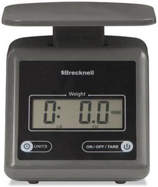 Main image of Brecknell Electronic Postal Scale, 7 lbs Capacity, 6 4/5 x 5 3/5 Platform, Gray