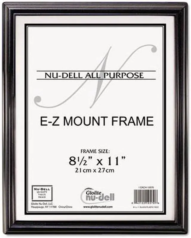 Main image of NuDell EZ Mount Document Frame, Plastic, 8 1/2 x 11, Black