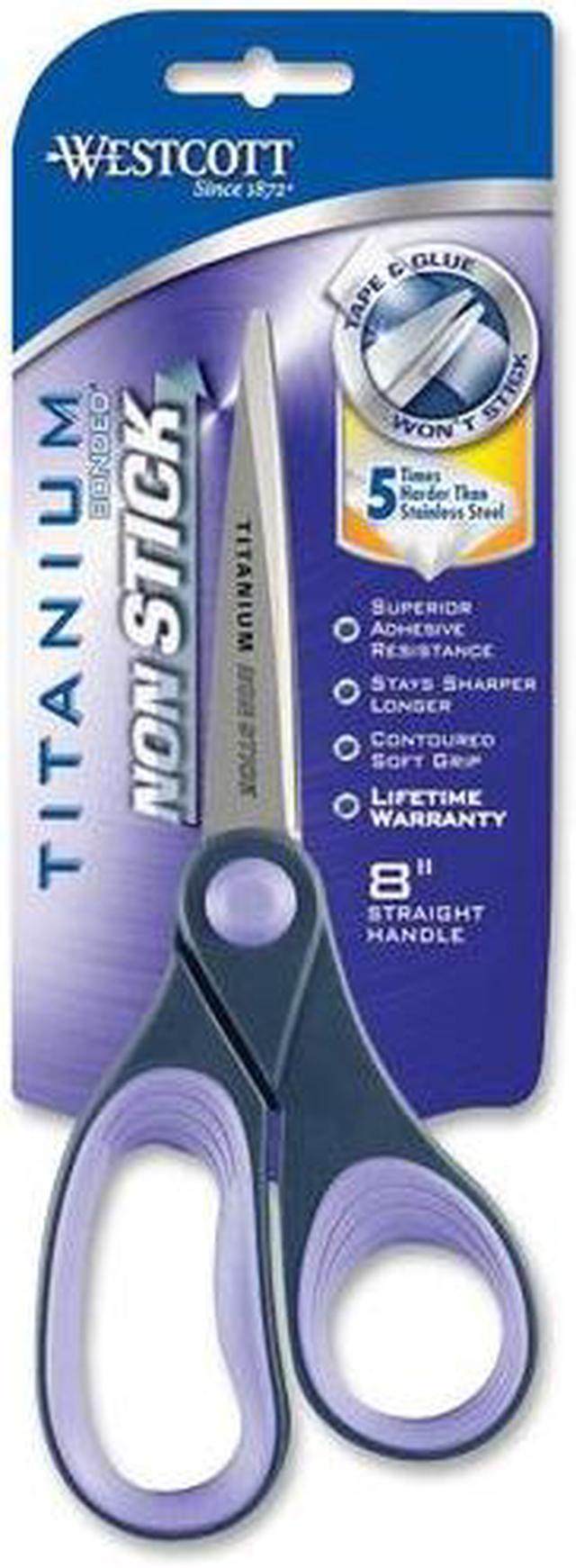 Westcott® Titanium Bonded Non-Stick Scissors, 8L Straight, Gray