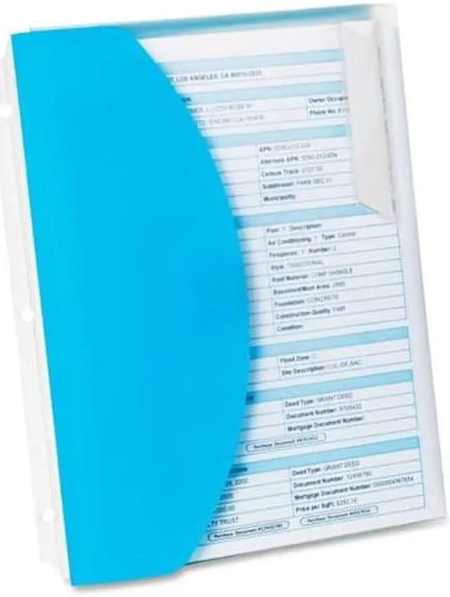 Alt view image 5 of 10 - Oxford 4-Pocket Envelope Folder 3-Hole Punched Letter Blue/Translucent 35103EE