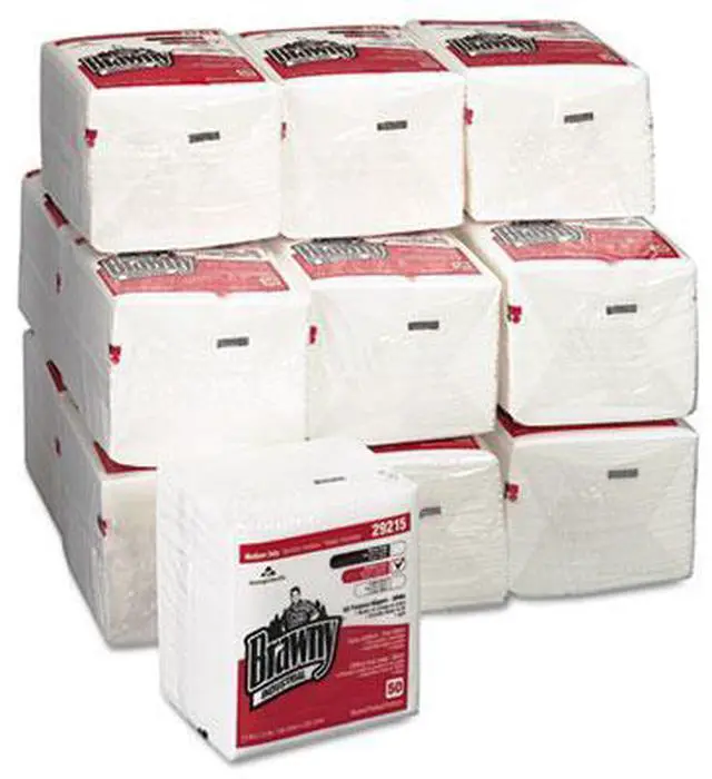 Alt view image 5 of 19 - Brawny Medium Duty Airlaid 1/4-Fold Wipers 13 x 13 50/Pack 16/Carton 29215