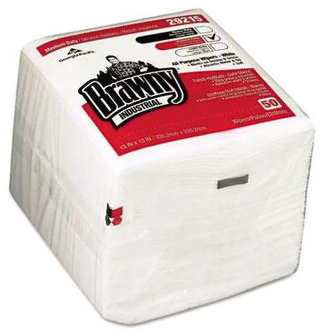 Alt view image 6 of 19 - Brawny Medium Duty Airlaid 1/4-Fold Wipers 13 x 13 50/Pack 16/Carton 29215