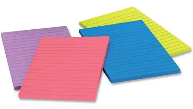 Alt view image 2 of 16 - Post-it 4621SSAU Super Sticky Rio de Janeiro Lined Pads, 4" x 6" - Assorted - Paper - Self-adhesive, Repositionable - 4/Pack