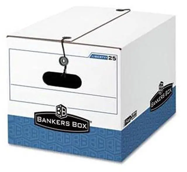 Alt view image 4 of 20 - Bankers Box STOR/FILE Extra Strength Storage Box Letter/Legal White/Blue 12/Carton 00025