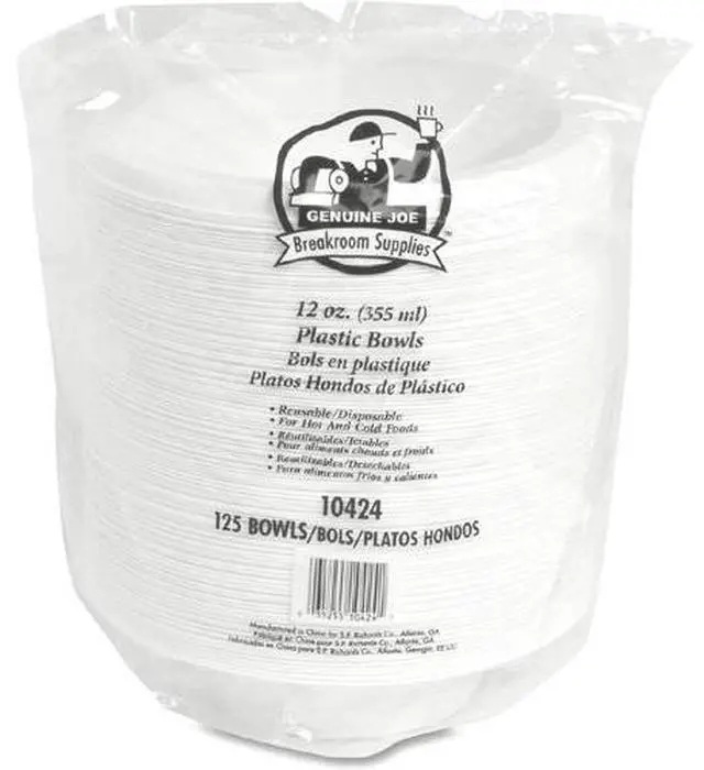 Main image of Plastic Bowls 12oz 125/PK White